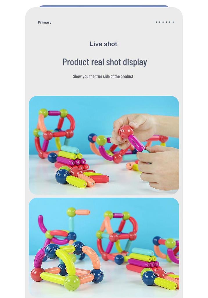 Cross-border Magic Magnetic Building Blocks for Toddlers - Educational and Versatile Magnet Sticks