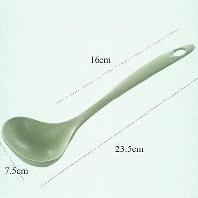 Kitchen Convenience Tableware Wheat Straw Soup Ladle 4 Colors Long Handle Soup Rice Spoon Meal Dinner Scoops Cooking Tools