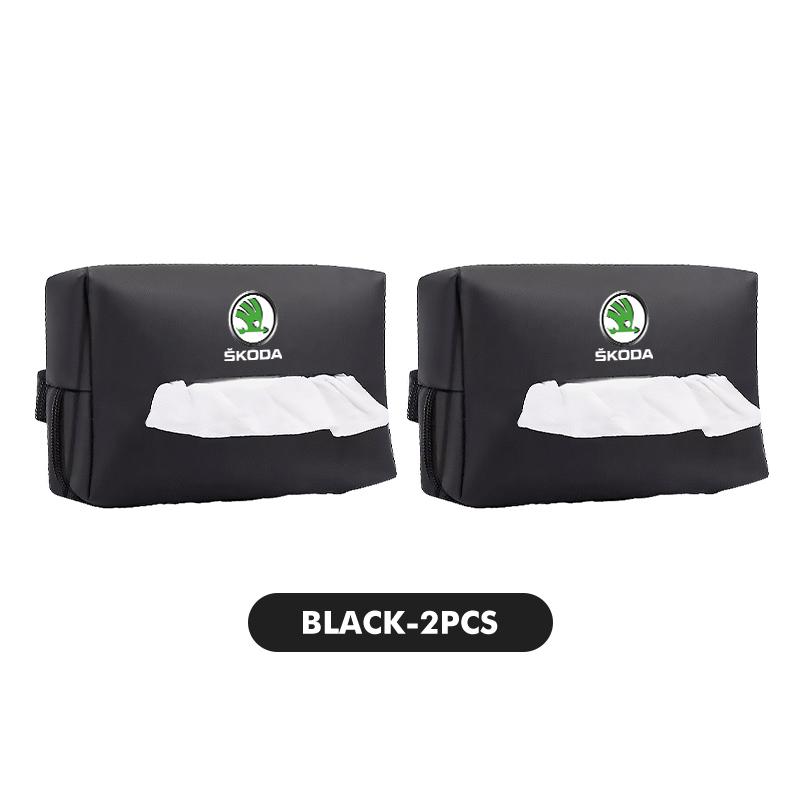 VIJT4 Car Tissue Box Cover Seat Back Hanging Type Tissue Storage Case For Skoda S Kodiaq Octavia 2 3 Yeti Karoq Rapid Fabia VII VRS