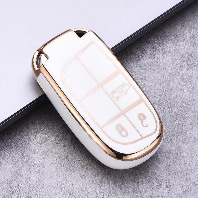 Plating TPU Car Key Cover Case Fob for Jeep Renegade Compass Grand Cherokee for Chrysler 300C Wrangler Dodge Car Accessaries