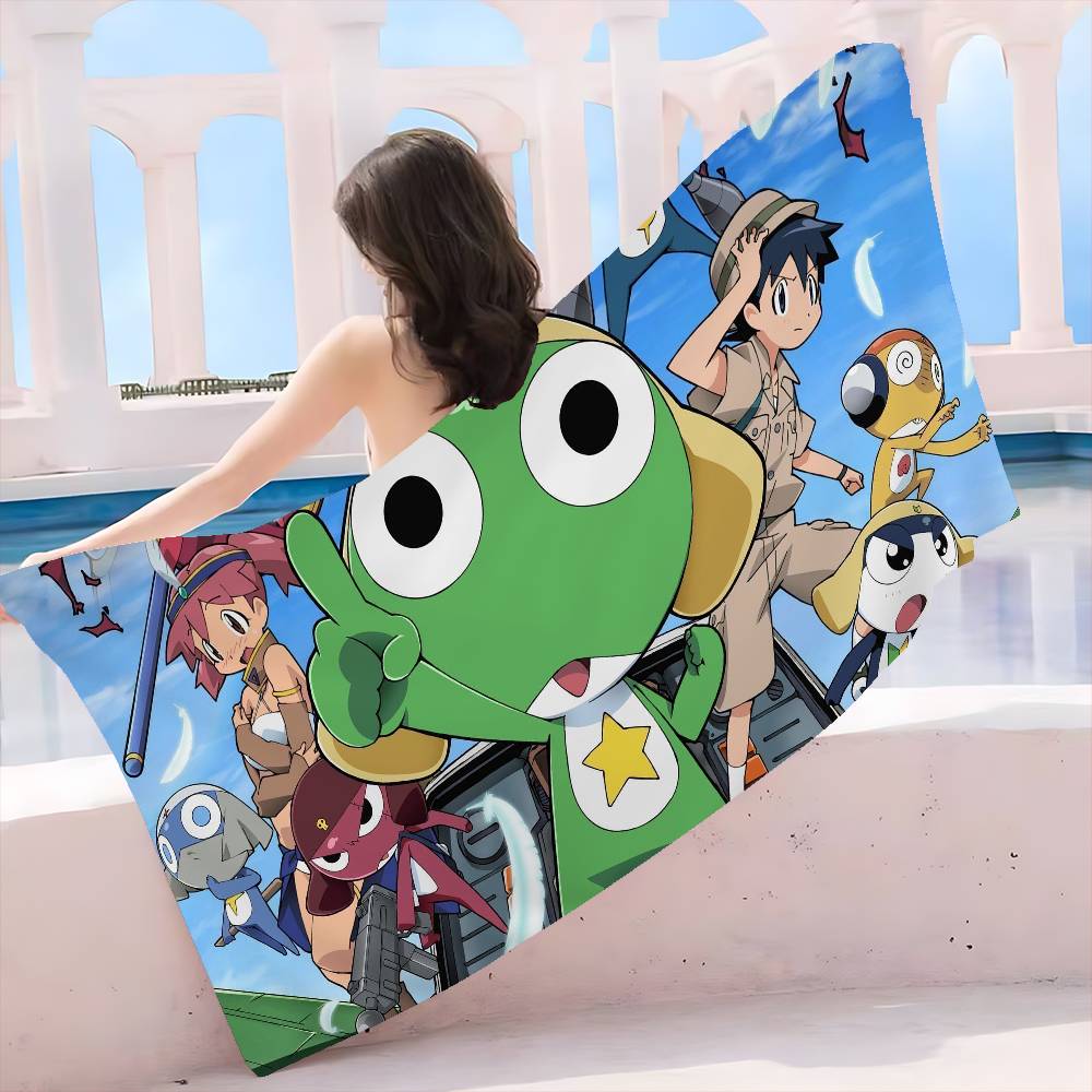 Keroro Frog Cool Gunsou Sergeant Beach Towel Colorful Bath Towels Microfiber Quick Dry Sand Free Beach Yoga Spa Gym Pool