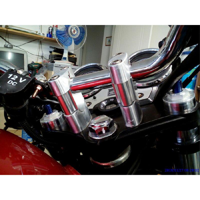 Silver Cnc Aluminum Motorcycle Handlebar Riser Kit For Honda Kawasaki 1 1/8" Bar
