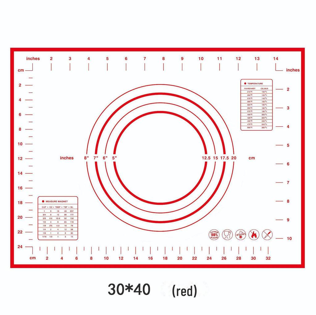 70x50cm Oversized Silicone Kneading and Rolling Mat, Heat-Resistant Non-Stick Baking Tool & Dough Mat