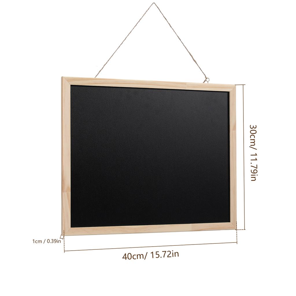Wooden Hanging Chalkboard Sign Single Sided Erasable Message Board Rustic Wall Mounted Decorative Chalk Board for Kitchen