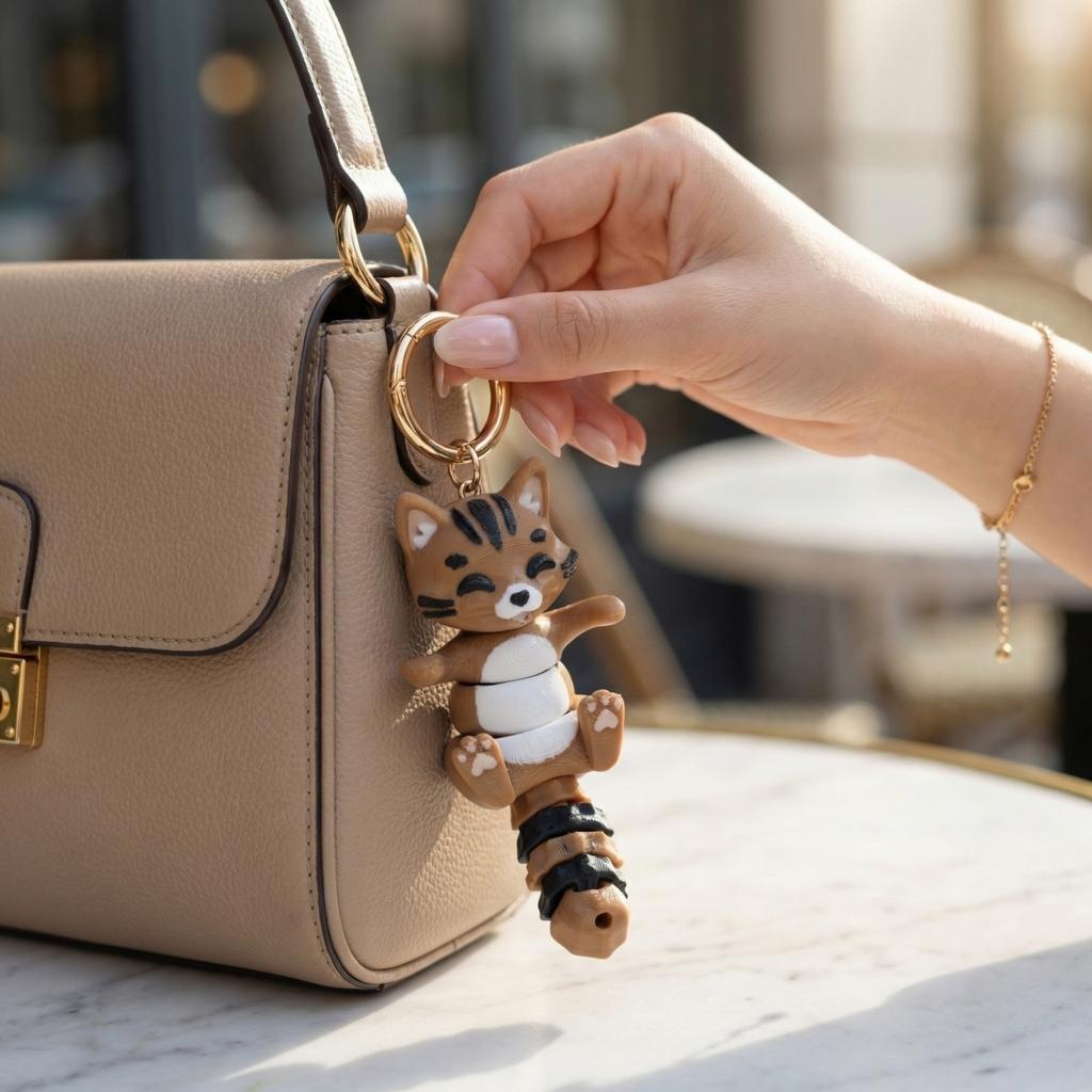 Magnetic Animal Keychain Pendant Fox Model Accessory Magnetic Hands Animal Figurine Key Holder Charm for Bags and Keys