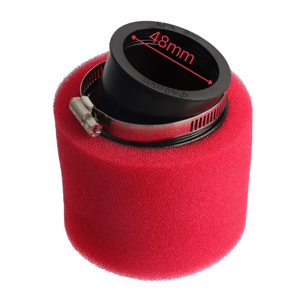 1Pc Black/Red Dual Foam Air Filter 35mm 38mm 42mm 45mm 48mm 50mm Universal Cleaner for Moped Scooter Off-road Bike Parts Air Filters 7
