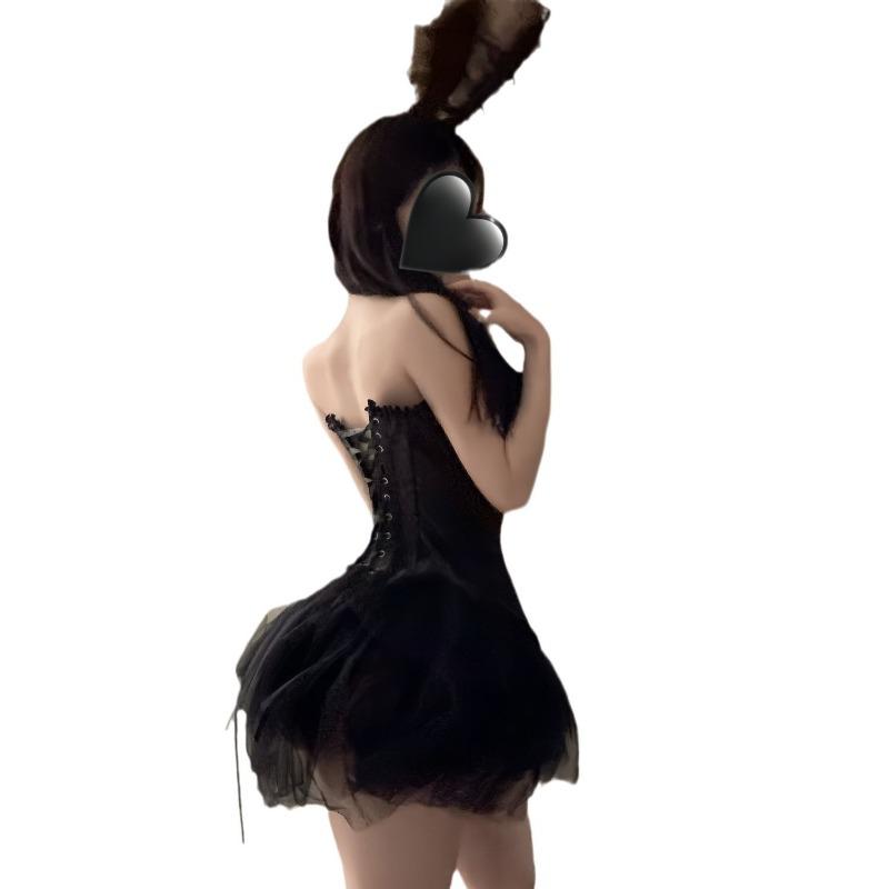 Sexy Underwear Pure Waistband Vest Bra Sexy Slim Lace Bra with Tutu Skirt Uniform Suit