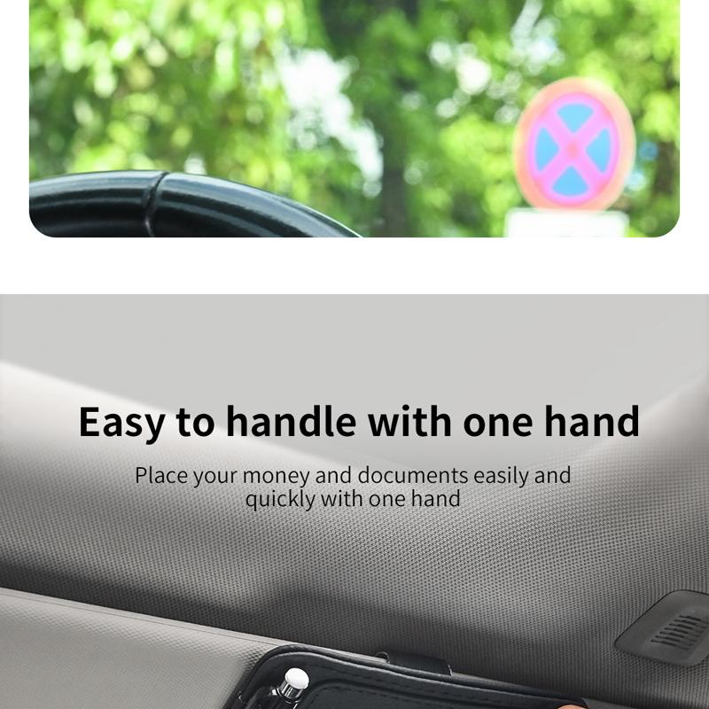 Visera Solar de Coche Organizador de Puntos Bolsillo de Almacenamiento Bolsa Estuche Titular para Tarjeta IC Gafas Pin de Sujeción Guardado Ordenación Accesorios de Coche Auto