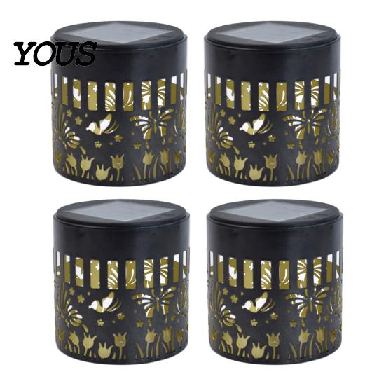Rugged Outdoor Lighting Solar Wall Light, Hummingbird Butterfly Projection Lantern, Waterproof Decorative Lamp Garden Fence for Yard Patio Decor