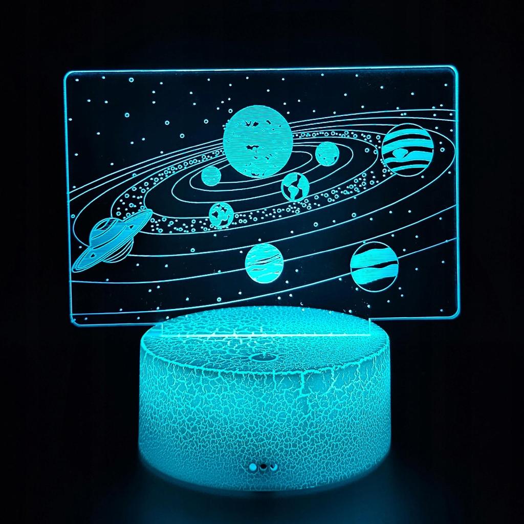 Night Desk Lamp For Children Galaxy Planets Space 3D 16 Led + Remote Control