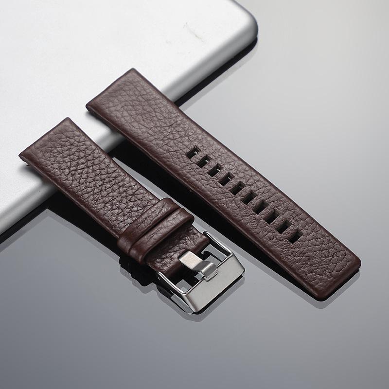 

Ремешок для часов из лицевой коровьей кожи с зернистой текстурой личи для часов Diesel, размеры 18-32 мм, в наличии 26mm-24mm коричневый