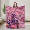 Anuel AA Rapper Blanket  Super Warm Graphic Plush Throw Blanket For Couch Bed Airplane Travel Flannel Bedspread Bed Cover