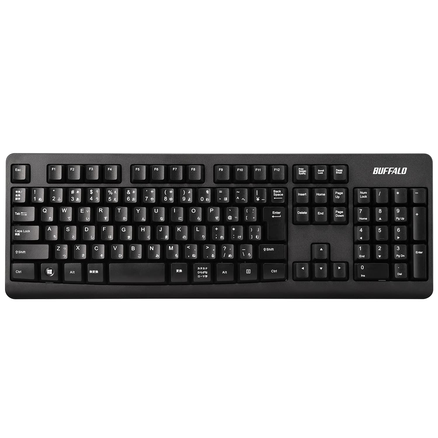 

Buffalo Wireless Full Keyboard, Durable and Long-Lasting, Ideal for Remote Work, Easy Connection, and Support (BSKBW125BK)