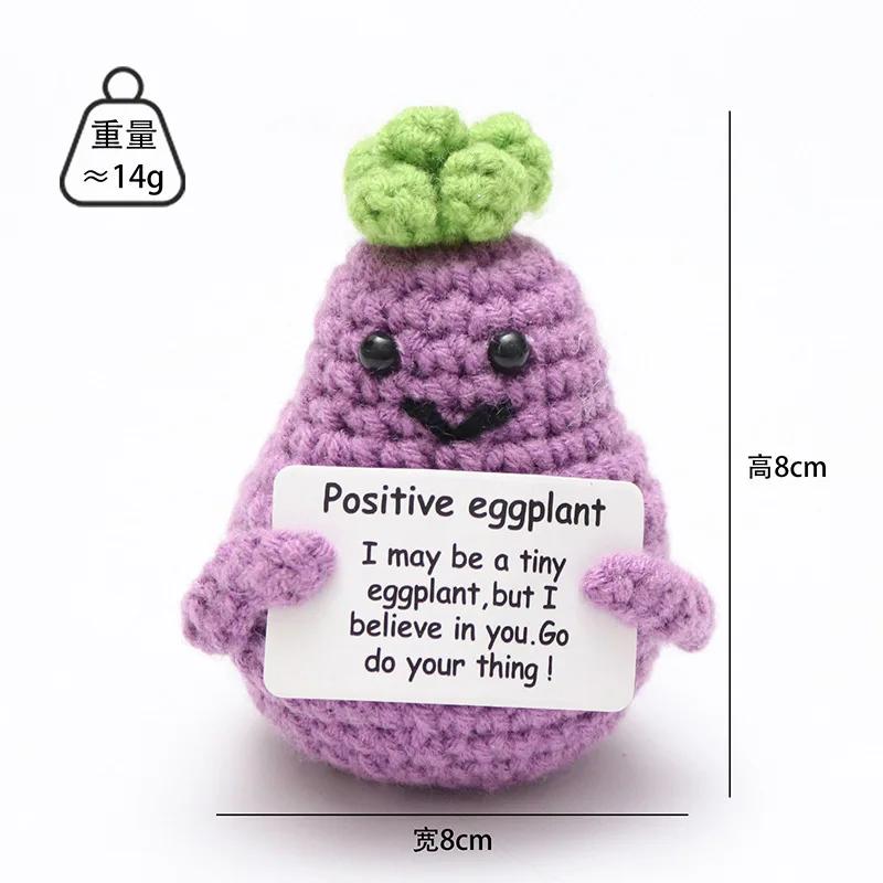 Hand-Woven Crochet Doll Positive Energy Potato Funny Vegetables Fruits Toy Emotion Expression Gift Pocket Hug Knitting Ornaments
