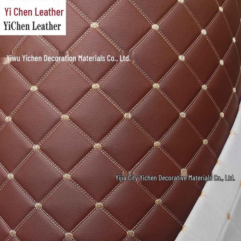 Diamond Lattice Sponge-Backed PVC Leather Fabric for Car Interiors