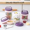 Double Layer Leak Salad Cup Oatmeal Container With Spoon & Sauce Box Portable Overnight Oats Jar