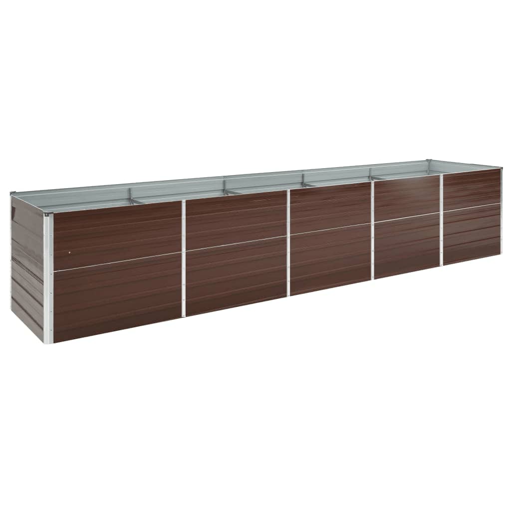Garden Raised Bed Galvanized Steel 400 * 80 * 77 Cm Brown