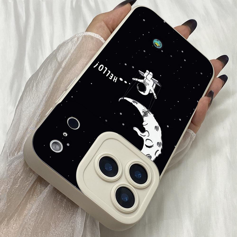 M419 Art space astronaut Angel Eyes Soft Phone Cases for iPhone Samsung Galaxy Xiaomi Rdemi Huawei Honor Infinix Realme OPPO Vivo All Model TPU Case