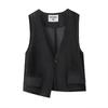 Women's V-Neck One-Button Vest