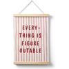AQYIP Pink Everything Is Figureoutable Pirational Wall Art Decor, Trendy Pink and Red Positive Affirmations Poster Canvas Prints for Girls Bedroom