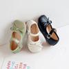 Scarpe in Pelle da Bambina Scarpe da Principessa per Bambini Piccoli Perle Perline Fiocco Nero Verde Rosa per Matrimonio Ballerine da Bambino