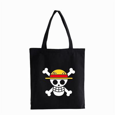 One Piece Einkaufstasche Anime Damen Canvas Tasche wiederverwendbare Shopper Handtasche Tasche gewebt Shoping Umhängetasche