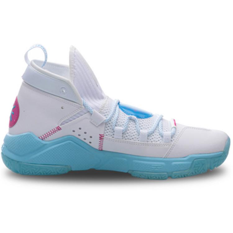 Li Ning ALL DAY 5 Synthetic Leather Slip Resistant Abrasion Resistant Mid top Basketball Shoes Men's White ABPQ015-2