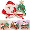 4/10 Pair Christmas Eyeglasses Glasses Glitter Cute Costume Xmas Glasses Frames for Christmas Party Favors Ornaments Props