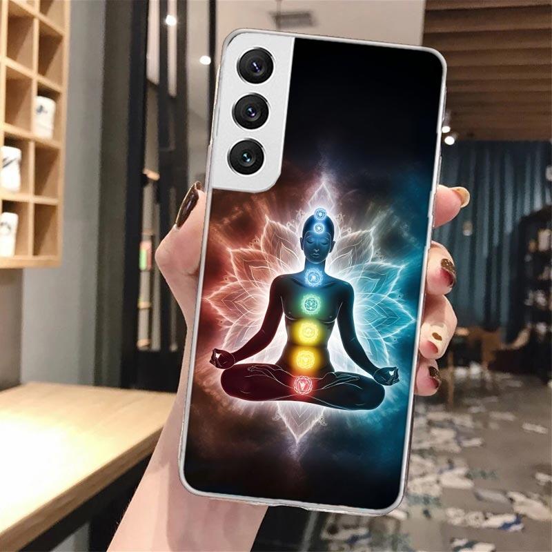 Yoga Chakra Spiritual Energy Universe Soft Phone Case For Samsung Galaxy S24 S25 S23 S22 Ultra S21 Plus S20 FE  S25 Edge S10 + P