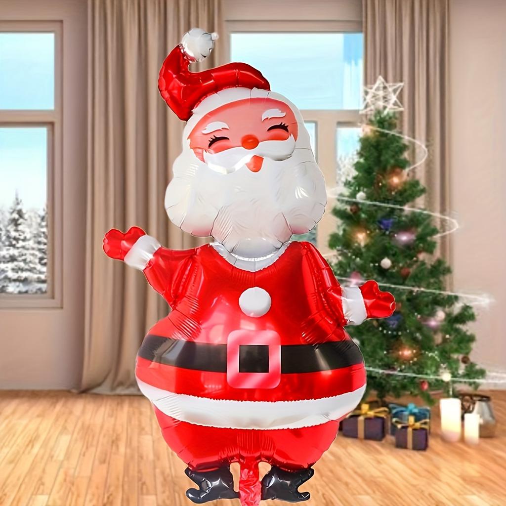 D5 2Pcs 119cm Large Squinting Santa Claus Aluminum Film Balloons Christmas Party Shopping Mall Decoration Christmas Supplies
