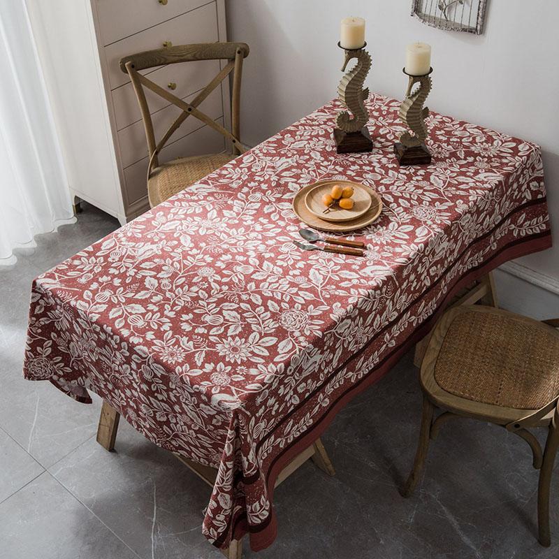 

Rural Faux Cotton and Linen Printed Tablecloth Rectangular Stain-Resistant Table Cover Anti-Wear Dust Cover for Party Picnic 100x140cm