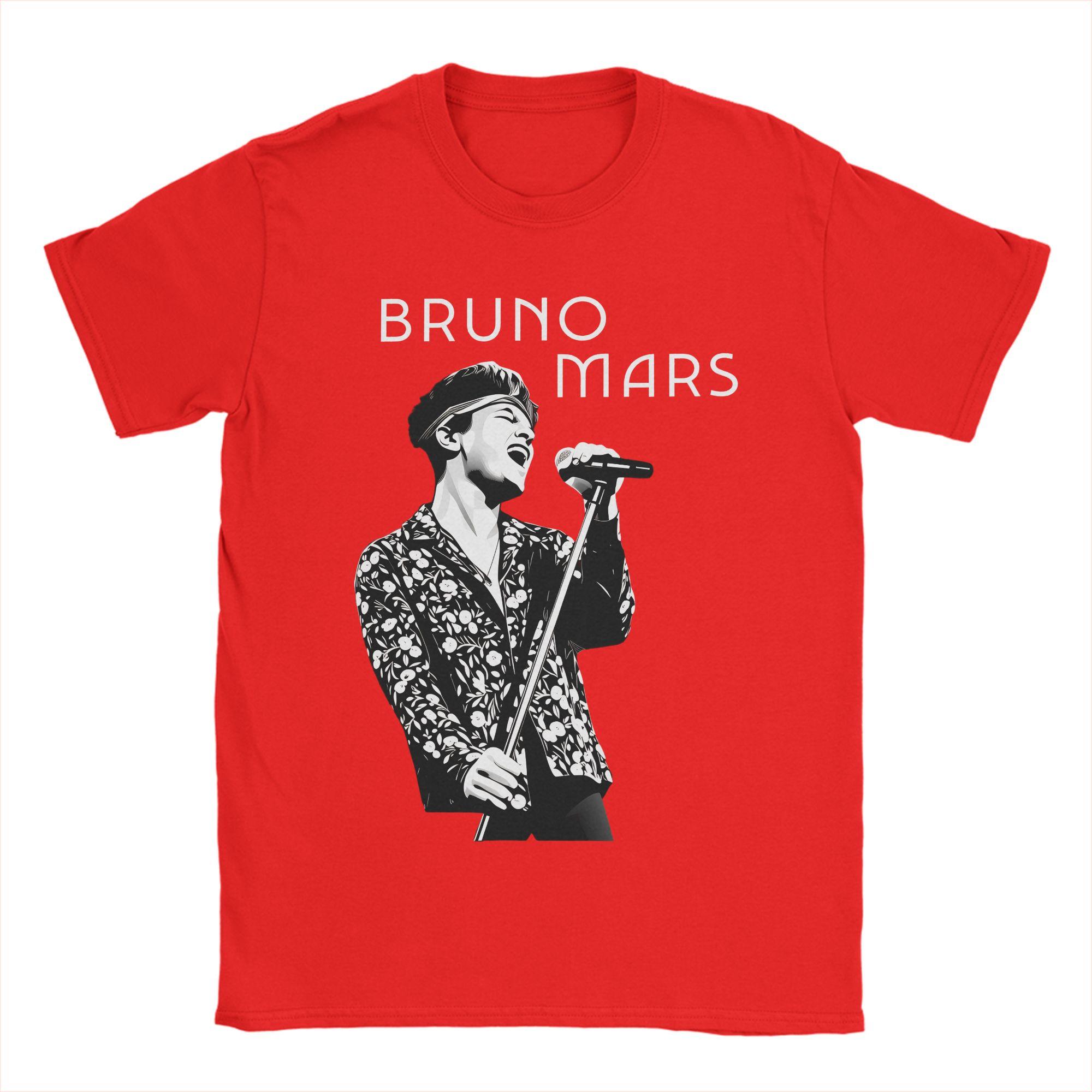 

Rapper Bruno Mars TShirts for Unisex Casual Pure Cotton Tees O Neck Short Sleeve T Shirts Printed Clothing S