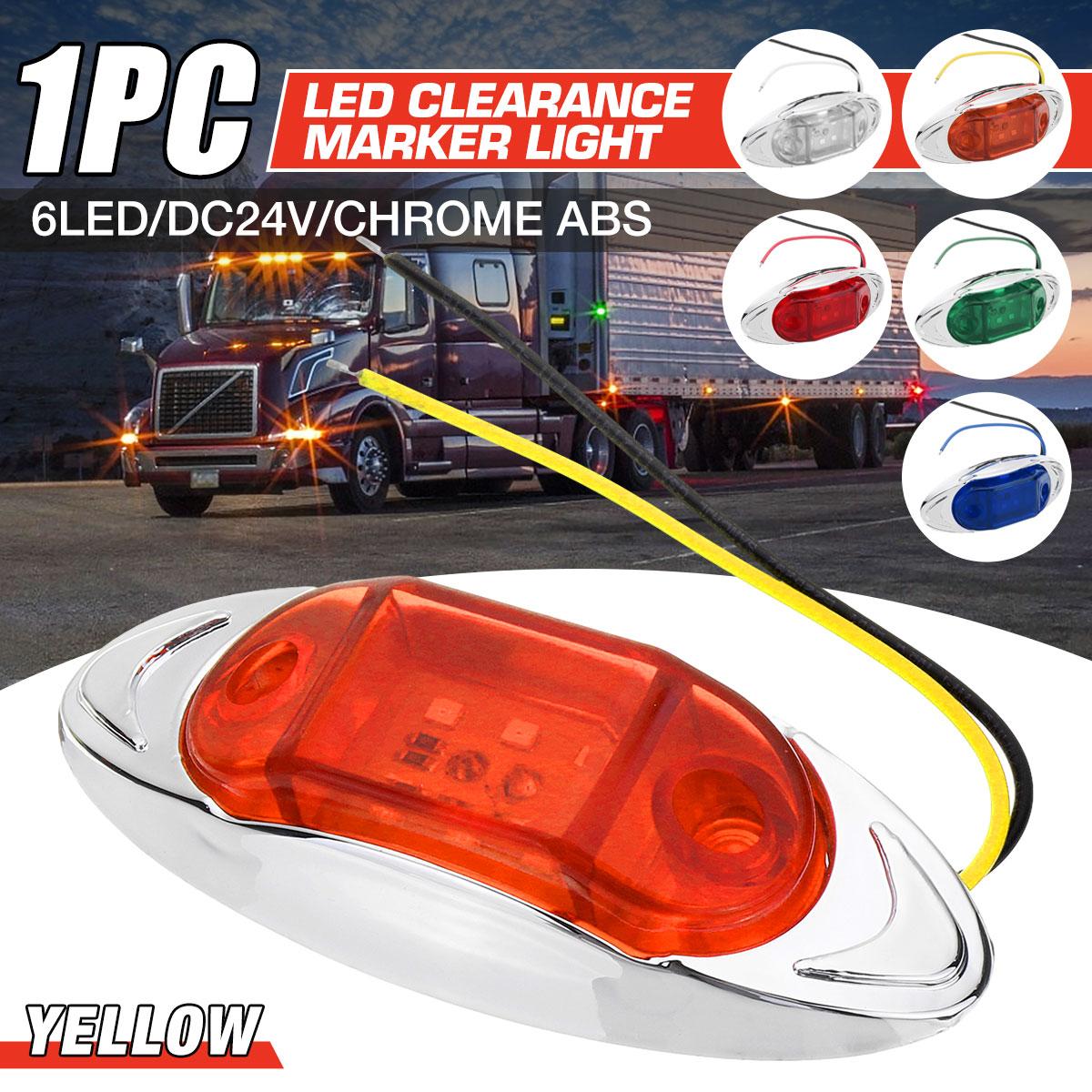 

1/4/10 шт DC24V 6 светодиодных боковых габаритных огней, стоп-сигнал для джипа, внедорожника, прицепа, грузовика, лодки 1PCS жёлтый