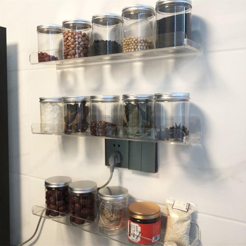 Acrylic Shelf For Wall Storage,Floating Bookshelves,Display Shelf Organizer For Bathroom,Bedroom,Living Room,Kitchen,Room Decor