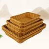 Yousheng Woven Fruit Basket Stackable Easy Clean Bread Storage Baskets Handmade Storage Bin for Pantry Kitchen Table Rustic Home Decor
