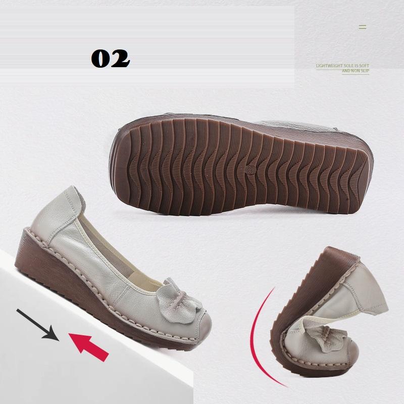 Mode Neu Frühling 3,5 cm Keilabsatz Ballerinas Damen Slipper Damenschuhe Luxus Loafer Damen Handgefertigte Vintage Mokassins Mama Schuhe