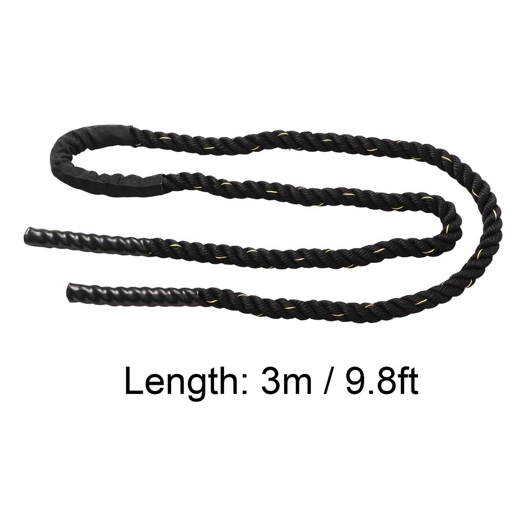 Weighted Jump Ropes 25mmx3m Black Gold Polyester Heavy Skipping Rope for Strength Training Muscle Building
