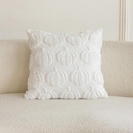 Pumpkin Pattern Pillowcase Solid Color Hide Zipper Soft Wool Velvet Pillow Case Halloween Cushion Cover Home Decor
