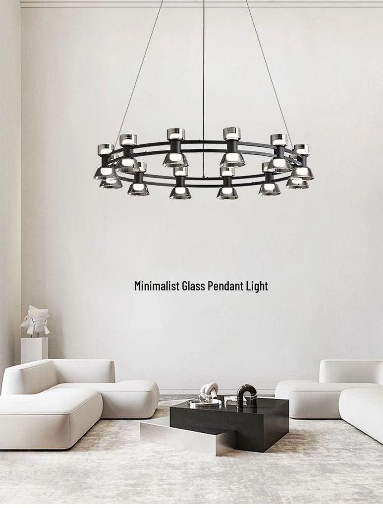 Modern Italian Minimalist Glass Chandelier for Living Room or Bar