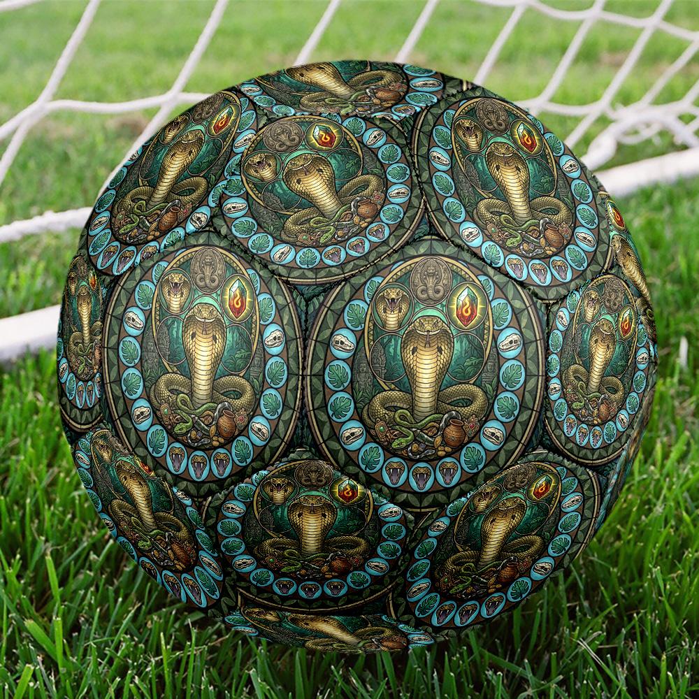 Snake Mandala Symbols Round Football Size 5 Adult Ball Suitable for Training Matches and Outdoor Team.