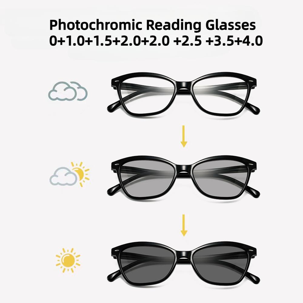 2026 New Fashion Photochromic Reading Glasses for Men Women Elderly, Business Single-Lens Anti Blue Light Presbyopia Eyewear