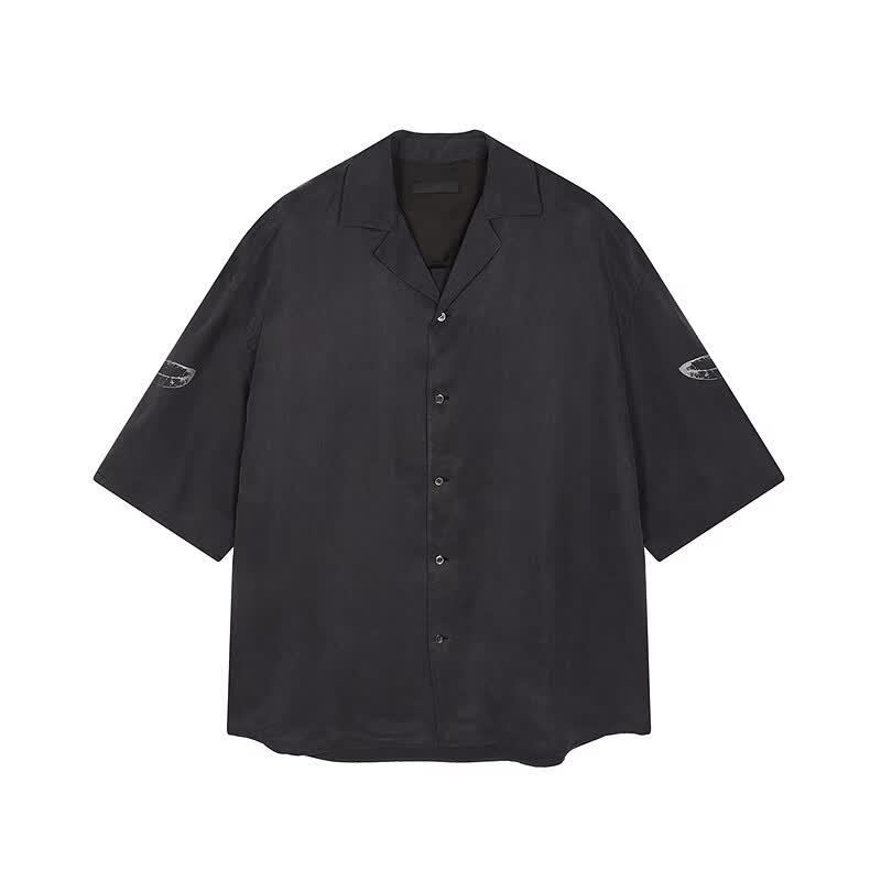 Men's Oversized Short-Sleeve Cupro Shirt