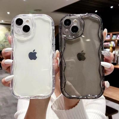 Carcasă transparentă anti-cădere pentru iPhone 16 Pro Max, 15 Plus, 14 Pro și 13X - Culoare crem