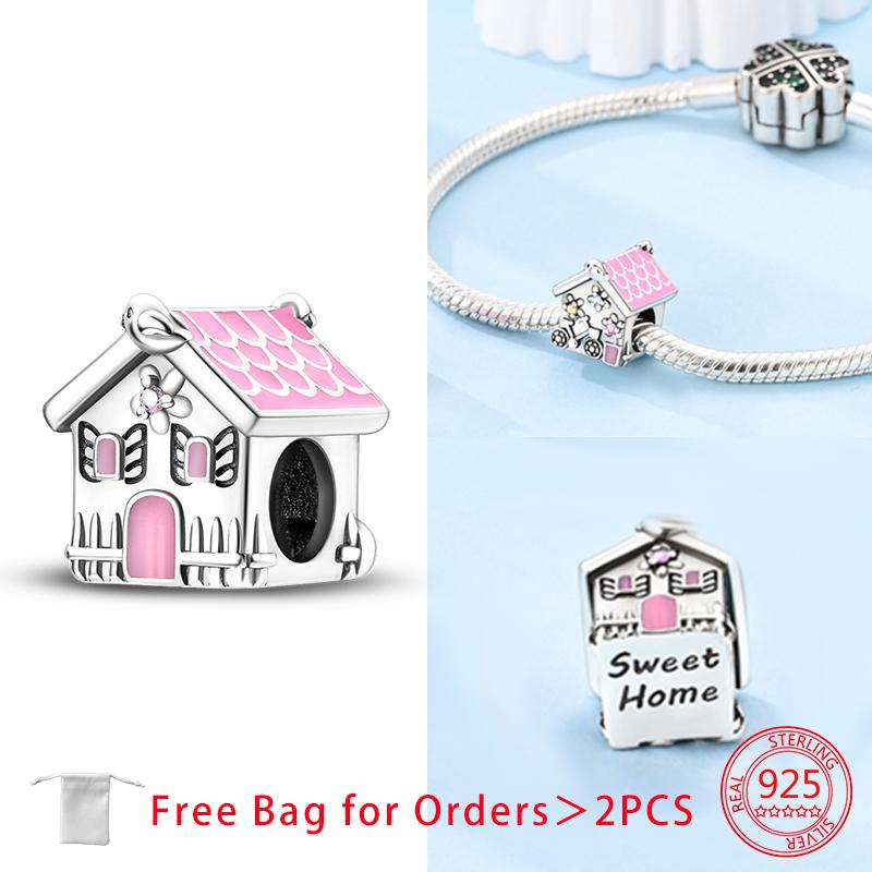 Original Charms Copper Pink Room Alarm Clock Beads Sewing Machine Drawing Board Pendant Fit Diy Bracelet Jewelry Women Gift