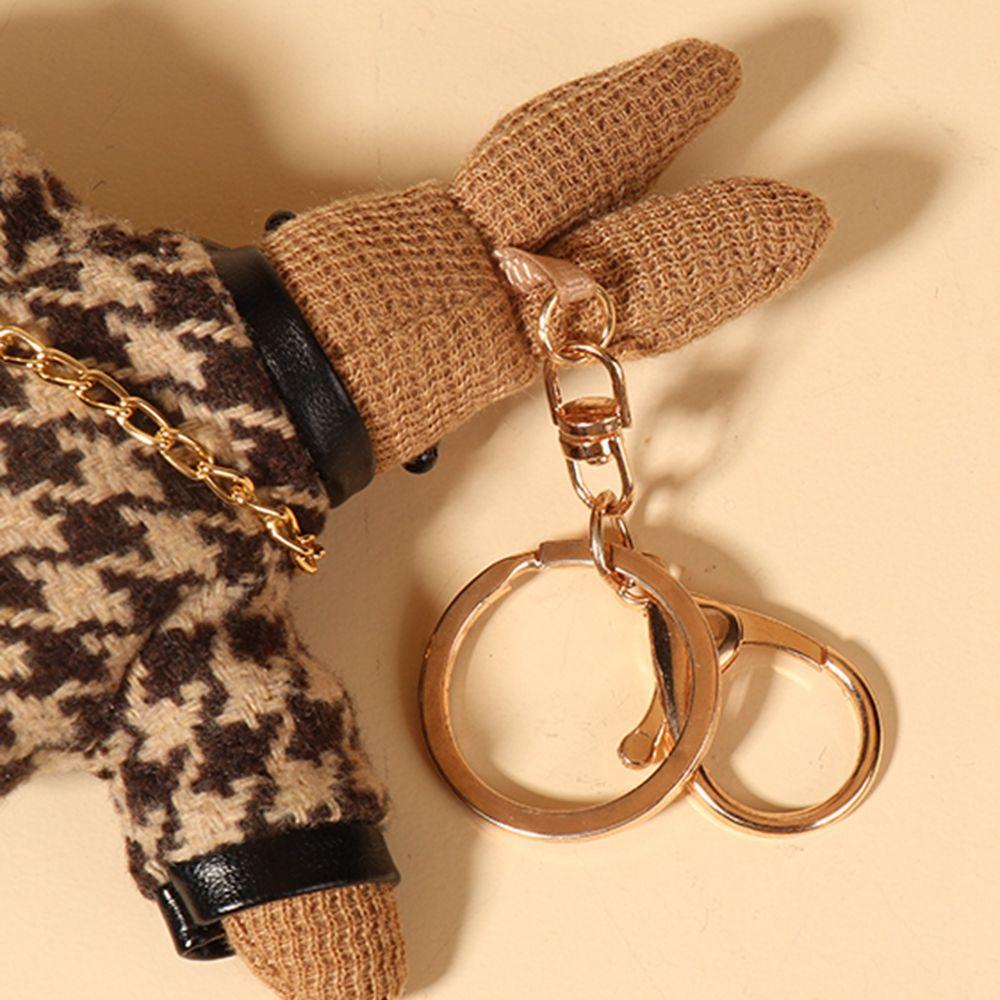 Key Holder Bag Pendant Decoration Korean Style Key Ring Lady Rabbit Keychains Girls Car Accessories