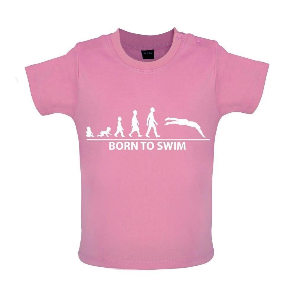 Born To Swim - Kids Baby Kids Boys Girls Unisex T-Shirt / Bodysuit - Swimmer Love Fun Pool 120