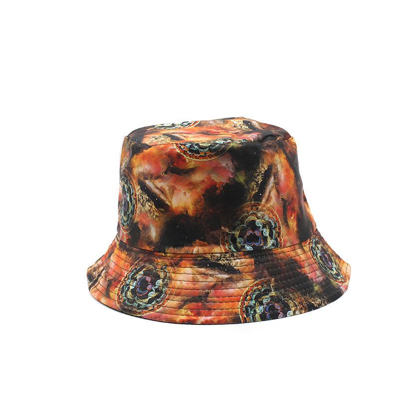 Double-Sided Fisherman'S Hat Men'S And Women'S Outdoor Sunscreen Visor Hats Versatile Printed Pot Hats Tide