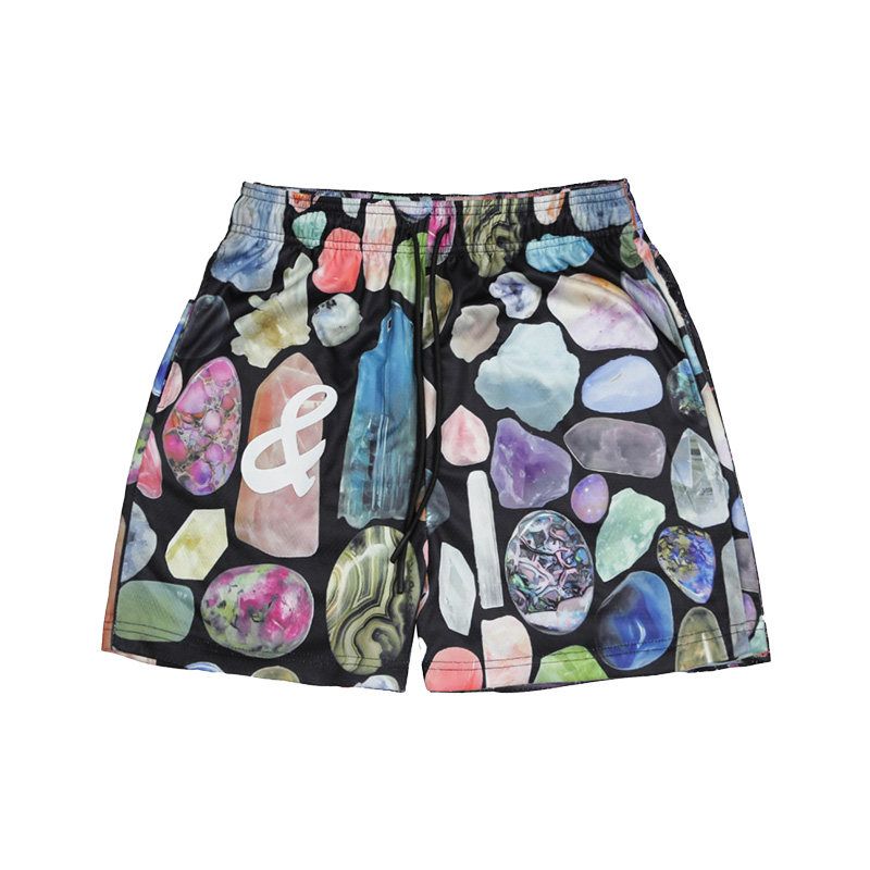

Innout Print Shorts for Basketball Training Quick-Drying American Fashion Moisture Wicking Breathable Knitting Sports Short-Length Pants Diamond(In Stock) XL