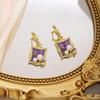 Monet-Inspired Pearl & Purple Window Earrings: Retro French Luxury Style