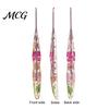 Artistic Crochet Hook Resin for Beginners, Crocheting Lovers, 2.0mm-8.0mm Ergonomic Gift Set with Long Floral Handle Blankets, Dolls, Shawls,